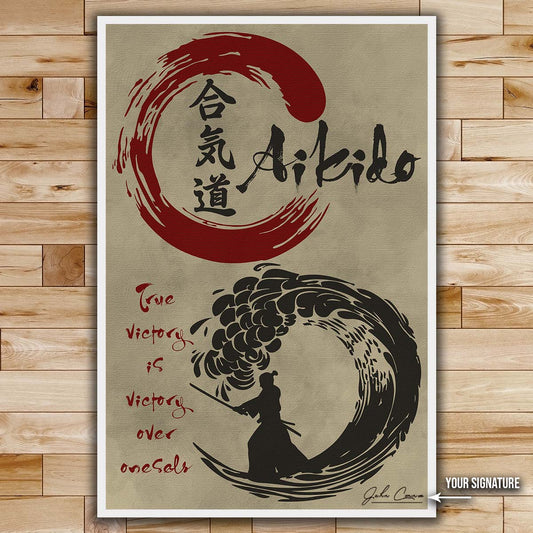 Aikido Wall Art - Aikido Poster - Aikido Canvas - True Victory Is Victory Over Oneself - AI015 - Vertical Poster - Vertical Canvas