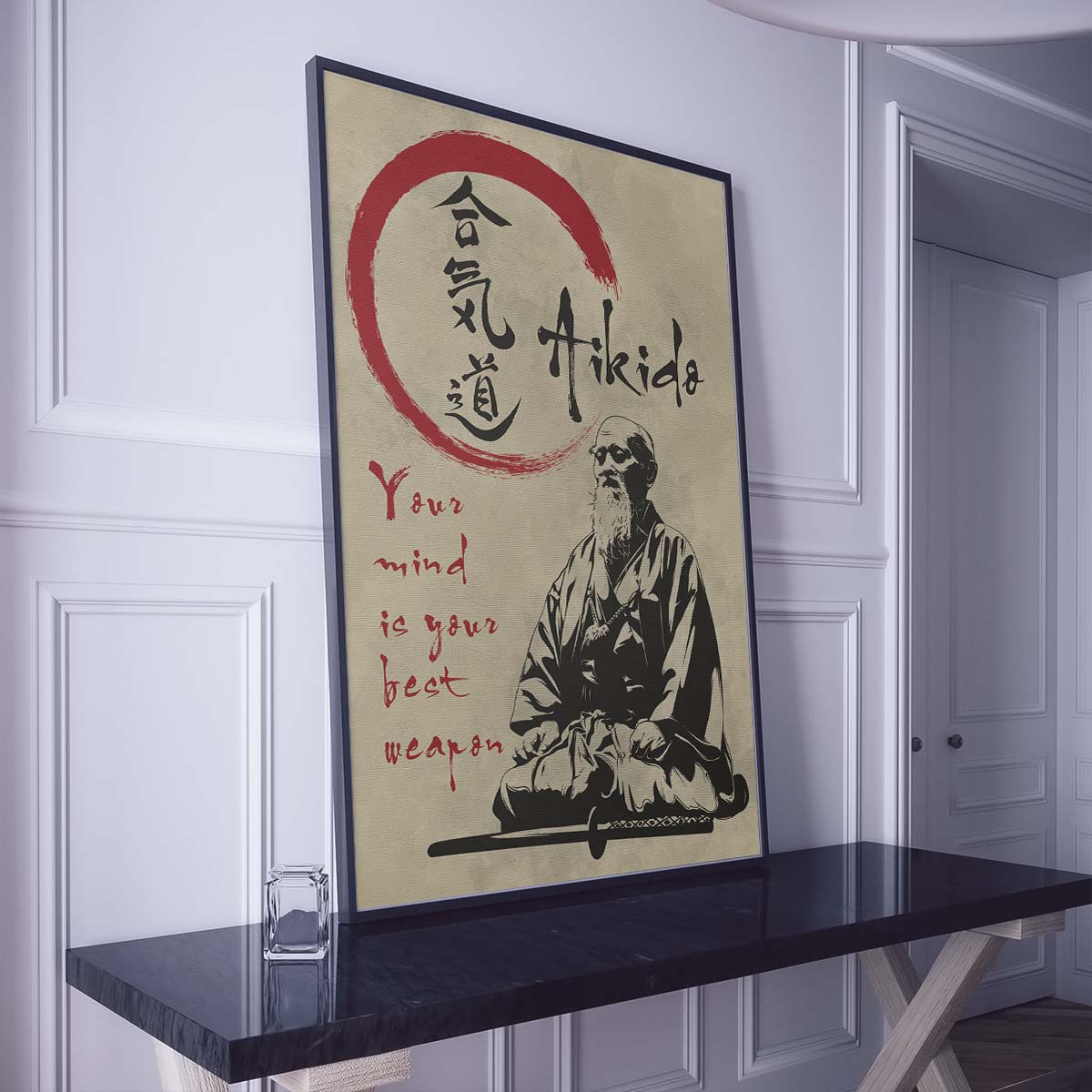 Aikido Wall Art - Aikido Poster - Aikido Canvas - Your Mind Is Your Best Weapon - Morihei Ueshiba - AI003 - Vertical Poster - Vertical Canvas