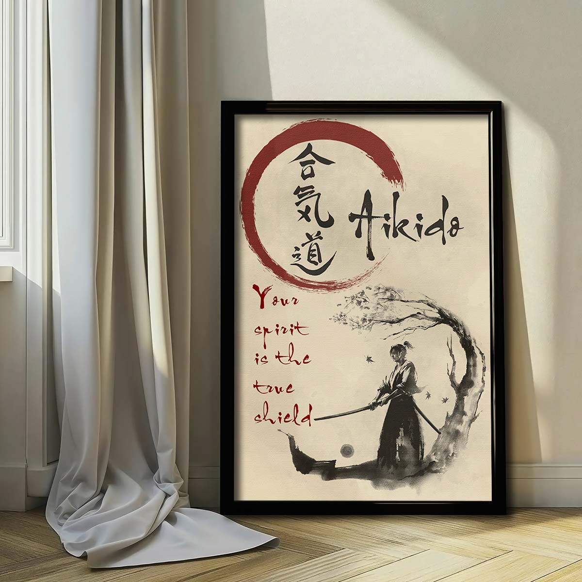 Aikido Wall Art - Aikido Poster - Aikido Canvas - Your Spirit Is The True Shield - AI027 - Vertical Poster - Vertical Canvas