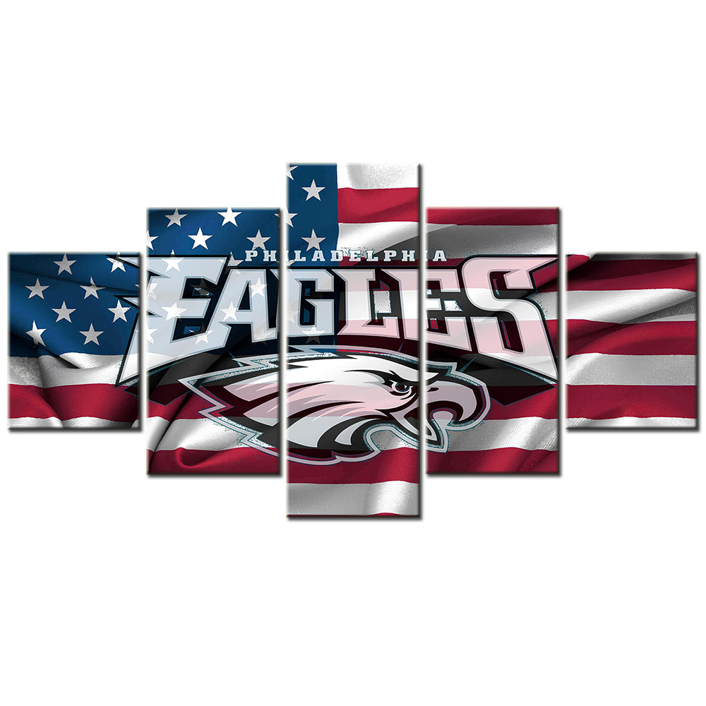 American Football Canvas Wall Art - AF5084 - American Flag Philadelphia Eagles - NFL Teams