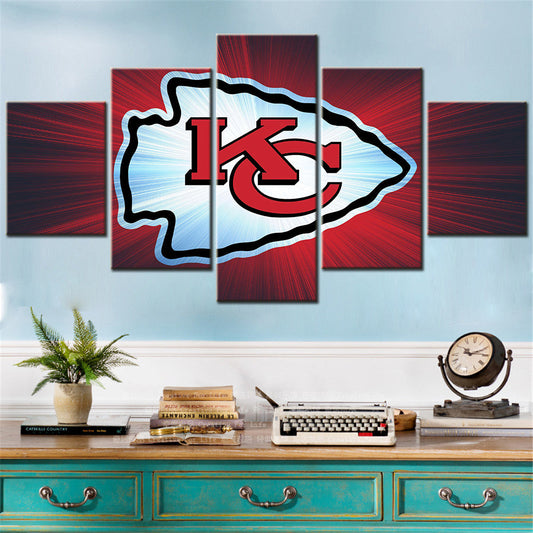 American Football Canvas Wall Art - AF5085 - Kansas City Chiefs Emblem - NFL Teams