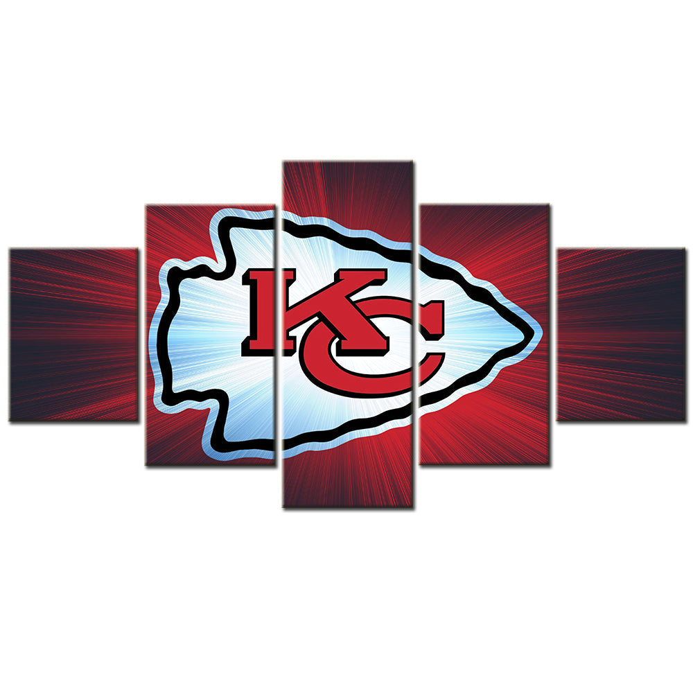 American Football Canvas Wall Art - AF5085 - Kansas City Chiefs Emblem - NFL Teams