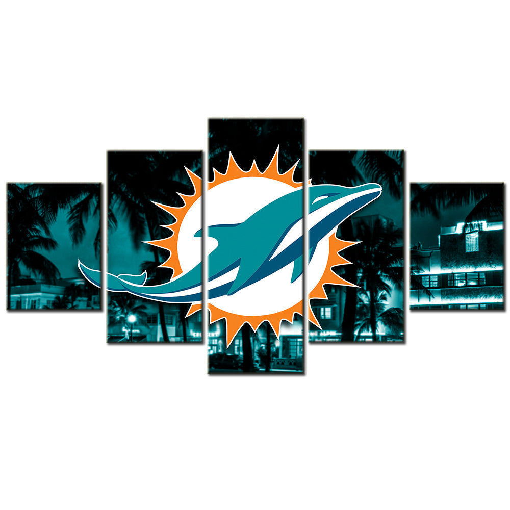 American Football Canvas Wall Art - AF5091 - Miami Dolphins - NFL Teams