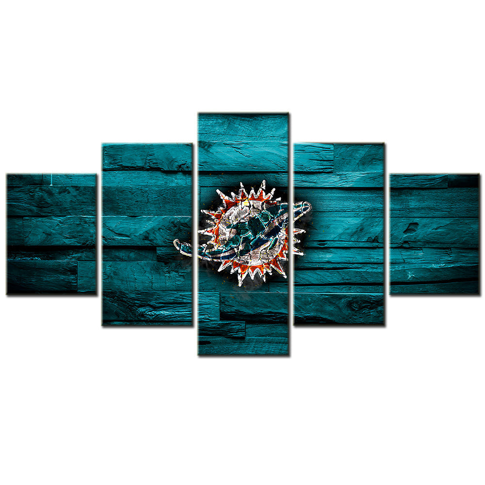 American Football Canvas Wall Art - AF5092 - Miami Dolphins - NFL Teams
