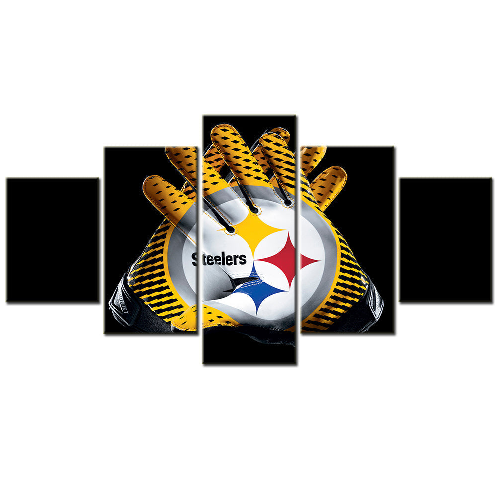 American Football Canvas Wall Art - AF5103 - Pittsburgh Steelers Gloves Football - NFL Teams