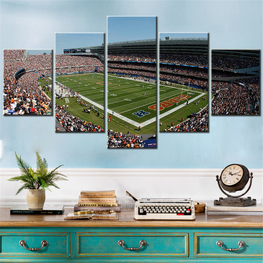 American Football - 5 Pieces Wall Art - AF5108 - Chicago Bears Soldier Field - American Football Poster - American Football Canvas