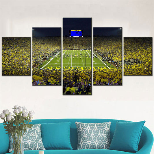 American Football - 5 Pieces Wall Art - AF5112 - Michigan's Big House - Michigan Stadium - The Big House - American Football Poster - American Football Canvas