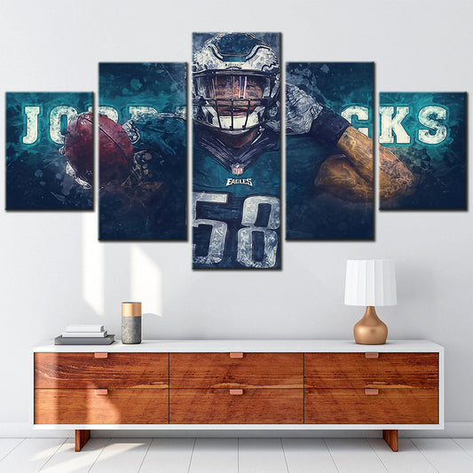 American Football Canvas Wall Art - AF5117 - Philadelphia Eagles - Jordan Hicks - NFL Teams