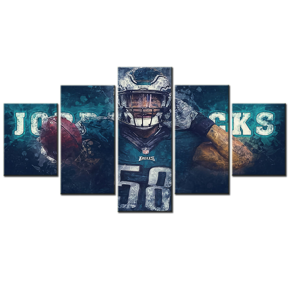 American Football Canvas Wall Art - AF5117 - Philadelphia Eagles - Jordan Hicks - NFL Teams