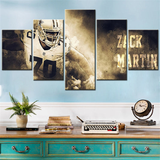 American Football - 5 Pieces Wall Art - AF5119 - Dallas Cowboys - Zack Martin - American Football Poster - American Football Canvas
