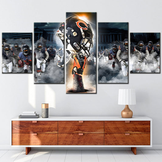 American Football - 5 Pieces Wall Art - AF5124 - Chicago Bears 2 Football - American Football Poster - American Football Canvas