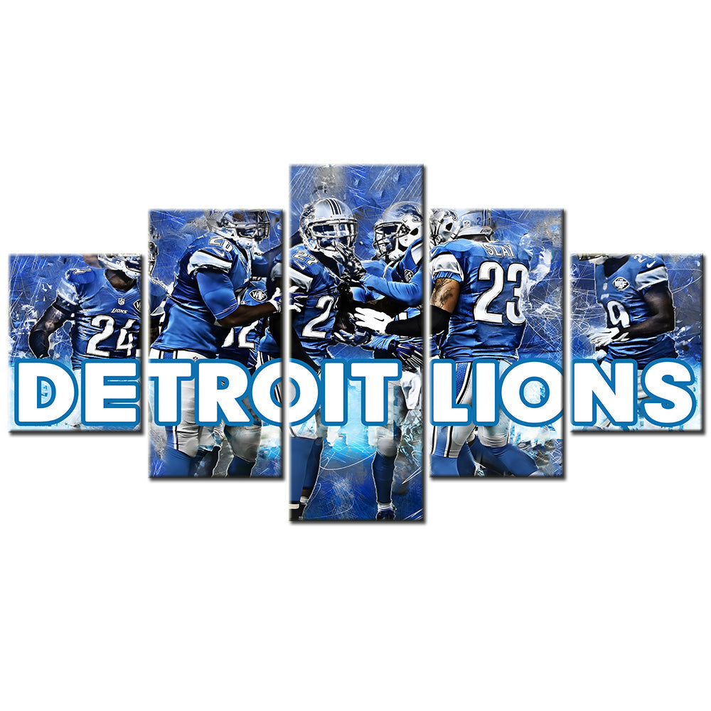 American Football Canvas Wall Art - AF5125 - Detroit Lions - NFL Teams