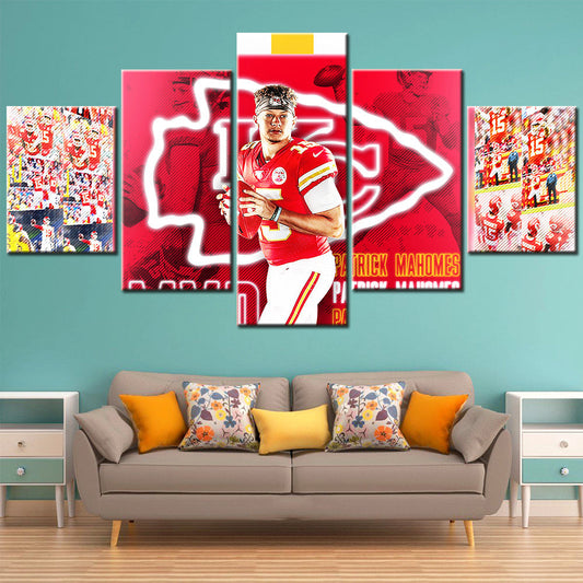 American Football Canvas Wall Art - AF5131 - Kansas City Chiefs Quarterback - Patrick Mahomes - NFL Teams