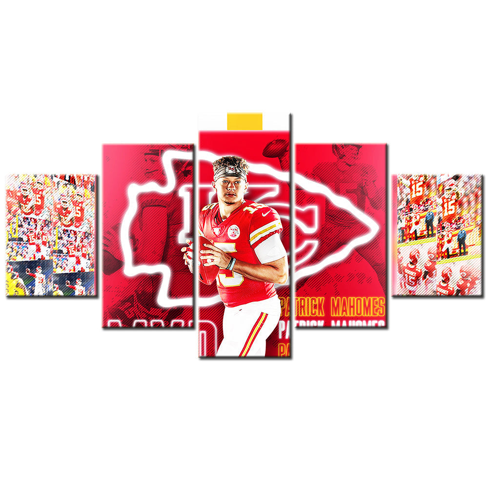 American Football Canvas Wall Art - AF5131 - Kansas City Chiefs Quarterback - Patrick Mahomes - NFL Teams
