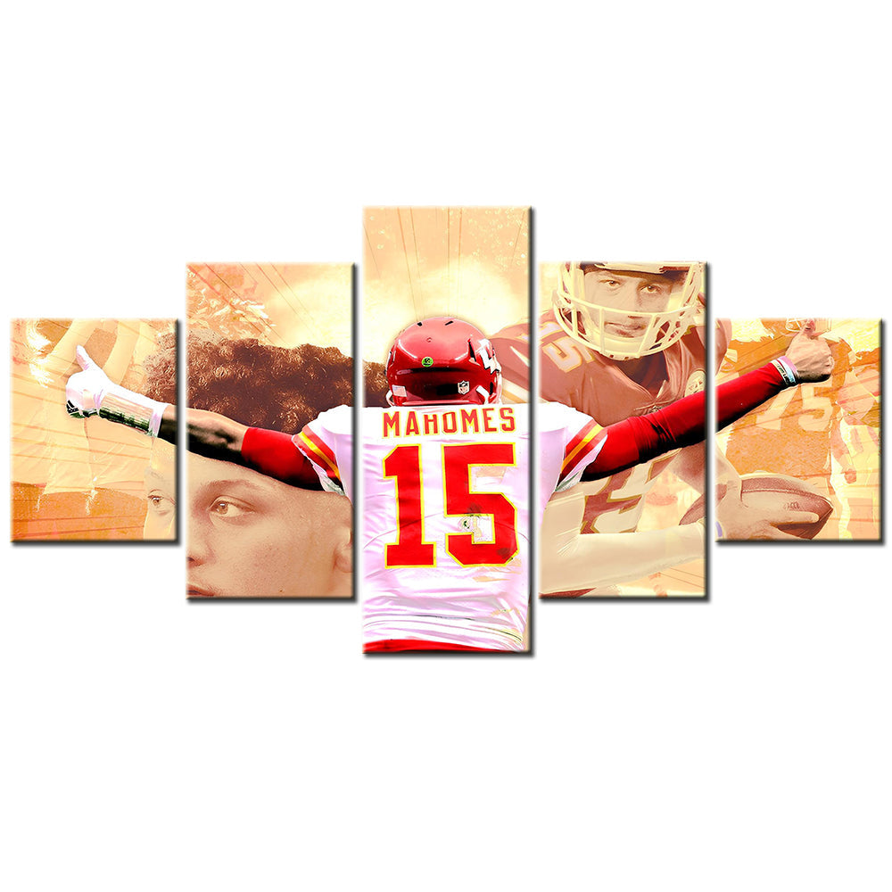 American Football Canvas Wall Art - AF5132 - Kansas City Chiefs Quarterback - Patrick Mahomes - NFL Teams