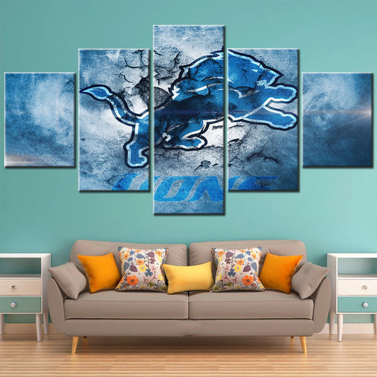 American Football Canvas Wall Art - AF5143 - Detroit Lions - NFL Teams
