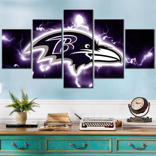 American Football - 5 Pieces Wall Art - AF5037 - Baltimore Ravens Football American Sport - American Football Poster - American Football Canvas