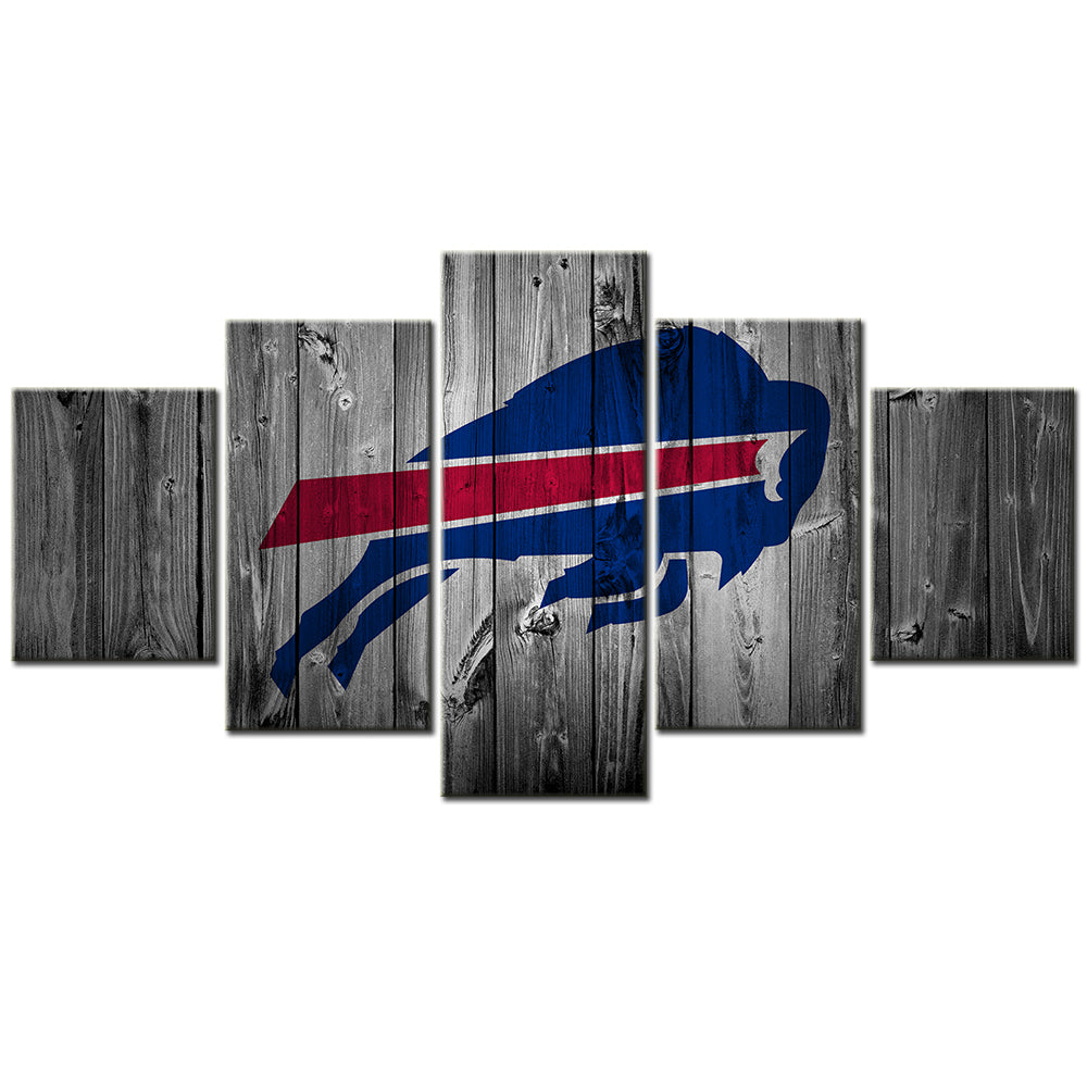 American Football Canvas Wall Art - AF5038 - Buffalo Bills Football Barnwood - NFL Teams
