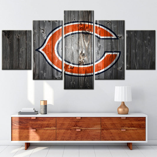 American Football - 5 Pieces Wall Art - AF5042 - Chicago Bears Football Barn - American Football Poster - American Football Canvas
