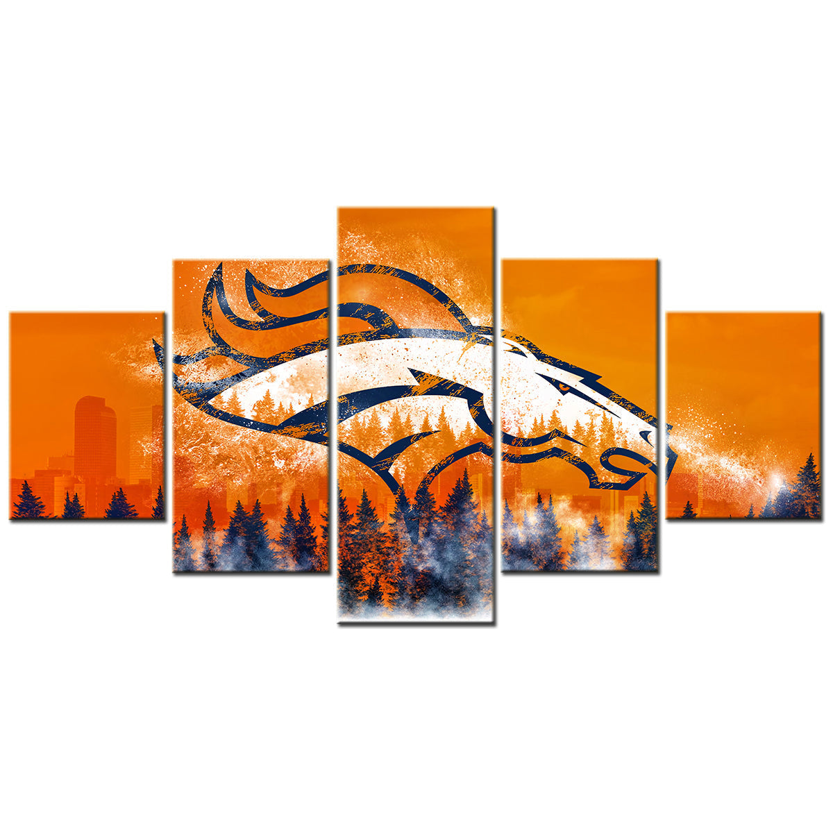 American Football Canvas Wall Art - AF5005 - Denver Broncos - NFL Teams