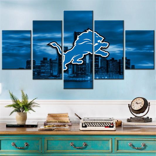 American Football - 5 Pieces Wall Art - AF5053 - Detroit Lions - American Football Poster - American Football Canvas