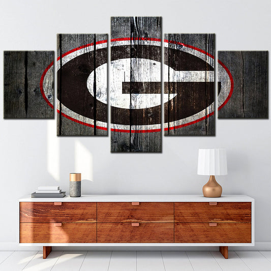 American Football Canvas Wall Art - AF5057 - Georgia Bulldogs
