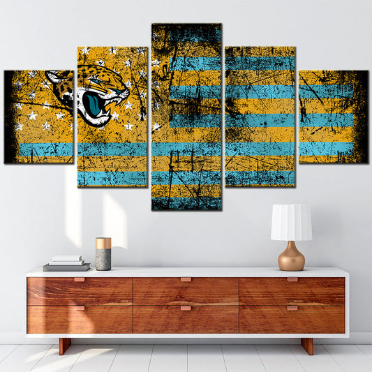 American Football - 5 Pieces Wall Art - AF5011 - Jacksonville Jaguars - American Football Poster - American Football Canvas