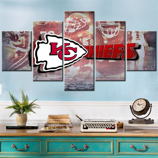 American Football - 5 Pieces Wall Art - AF5069 - Kansas City Chiefs - American Football Poster - American Football Canvas