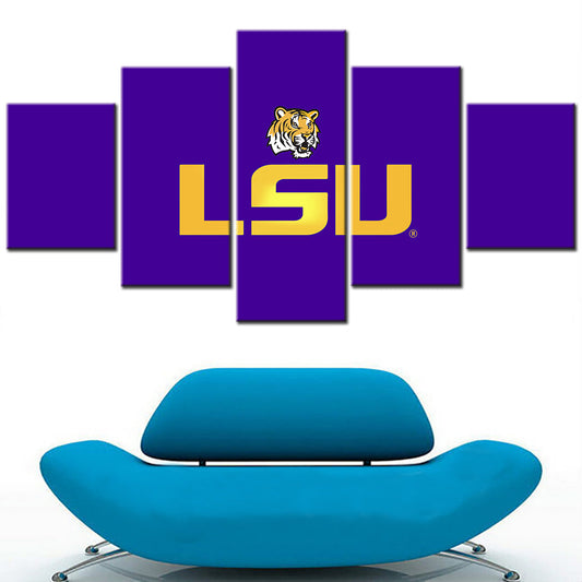 American Football - 5 Pieces Wall Art - AF5013 - LSU Tigers Football - Fighting Tigers - American Football Poster - American Football Canvas