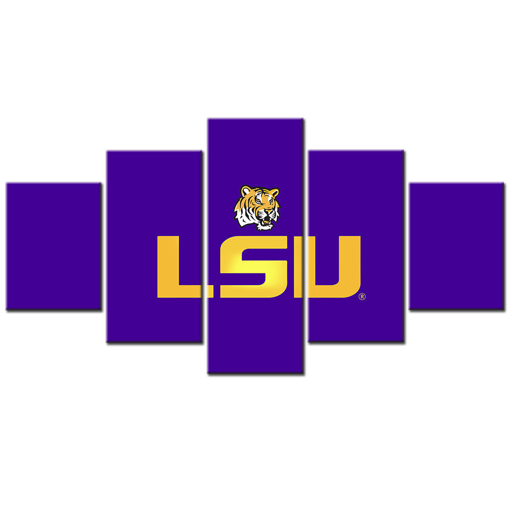 American Football - 5 Pieces Wall Art - AF5013 - LSU Tigers Football - Fighting Tigers - American Football Poster - American Football Canvas