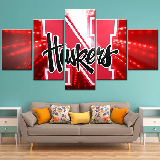 American Football Canvas Wall Art - AF5014 - Nebraska Cornhuskers Football - NFL Teams