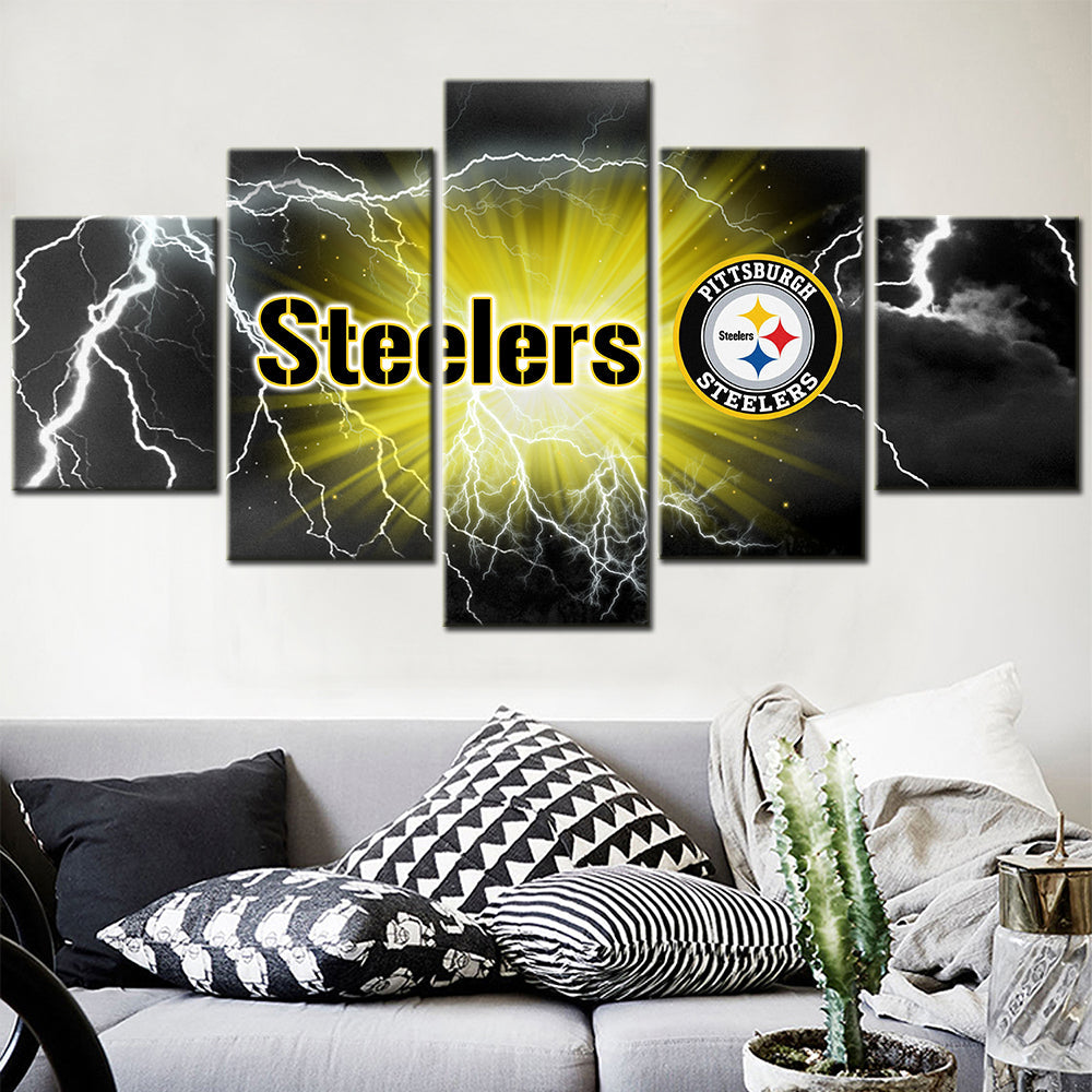 American Football - 5 Pieces Wall Art - AF5024 - Pittsburgh Steelers - American Football Poster - American Football Canvas