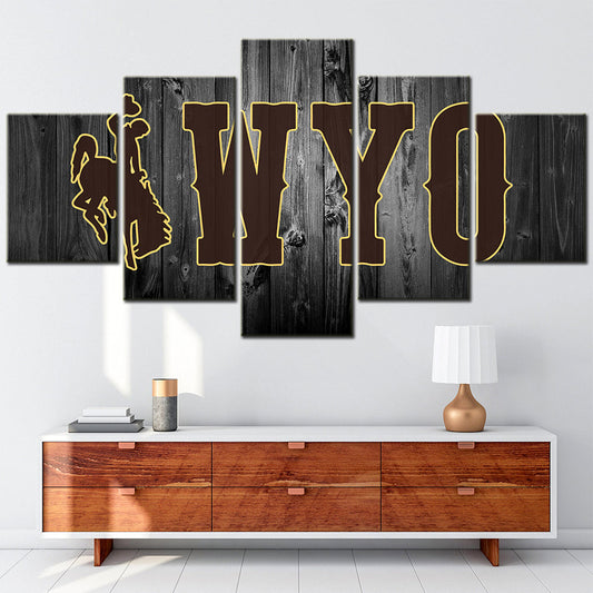 American Football - 5 Pieces Wall Art - AF5058 - Wyoming Cowboys Football - American Football Poster - American Football Canvas