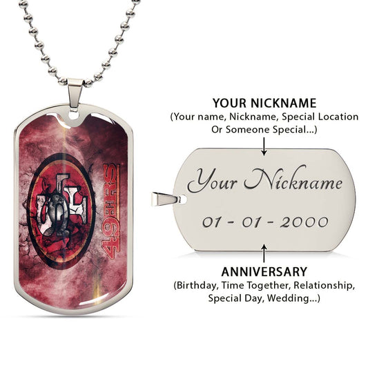 American Football Dog Tag Necklace - AFD078 - San Francisco 49ers - NFL Teams - Military Ball Chain