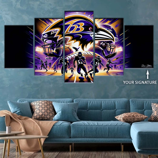 American Football Canvas Wall Art - AF5166 - Baltimore Ravens - NFL Teams