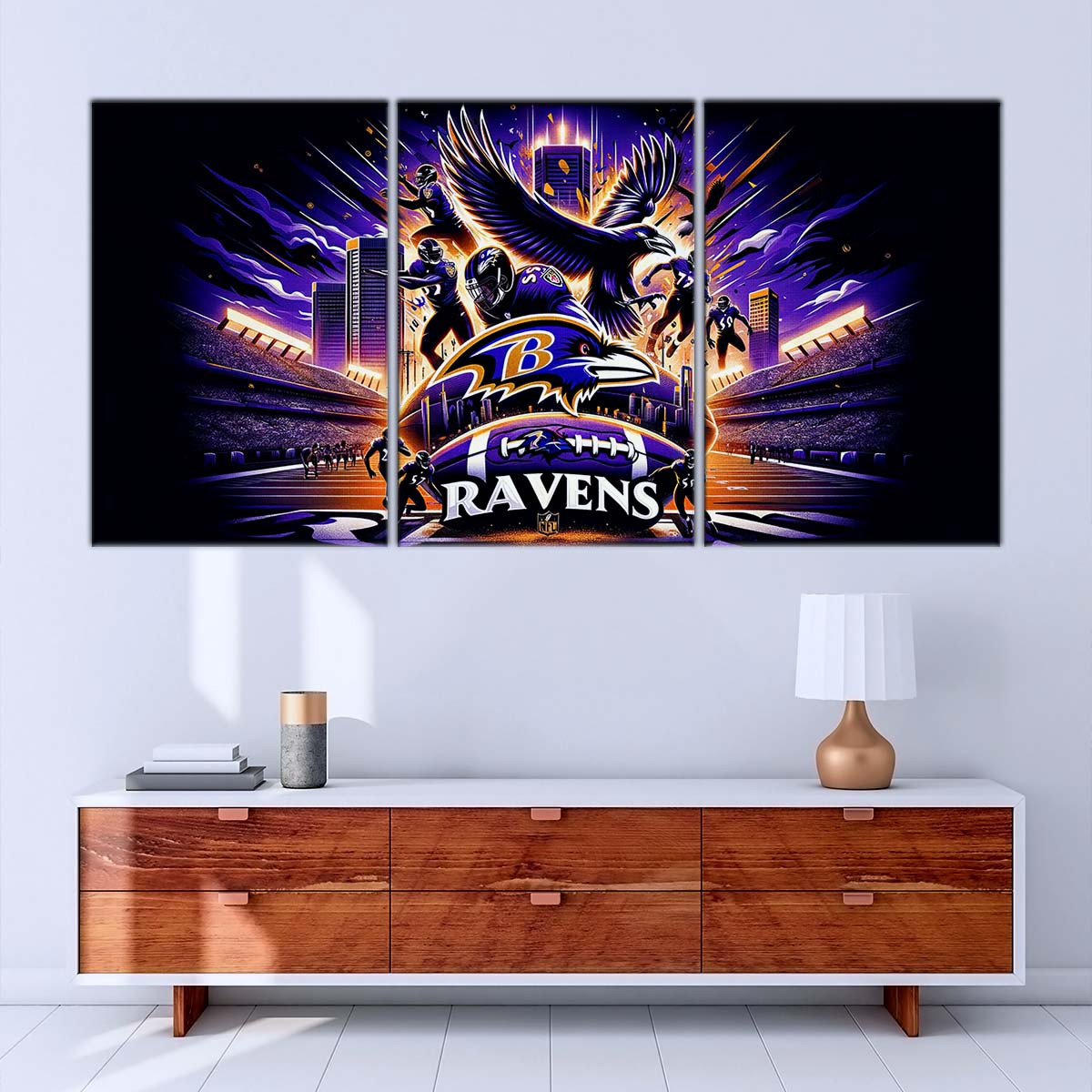American Football Canvas Wall Art - AF5167 - Baltimore Ravens - NFL Super Bowl Spirit