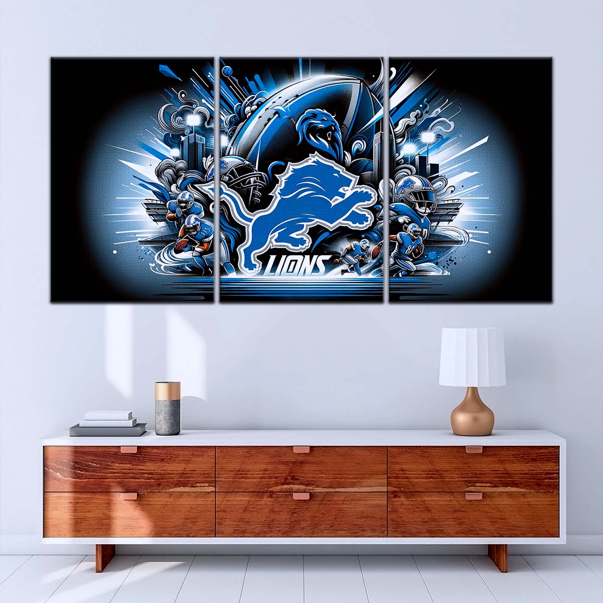 American Football Canvas Wall Art - AF5180 - Detroit Lions - NFL Teams
