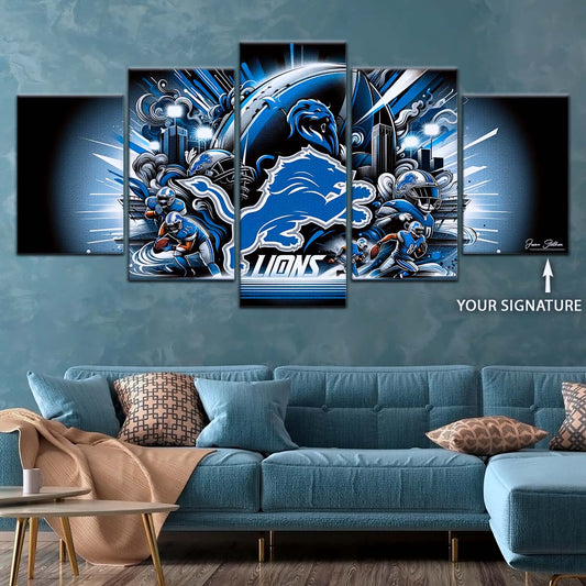 American Football Canvas Wall Art - AF5180 - Detroit Lions - NFL Teams