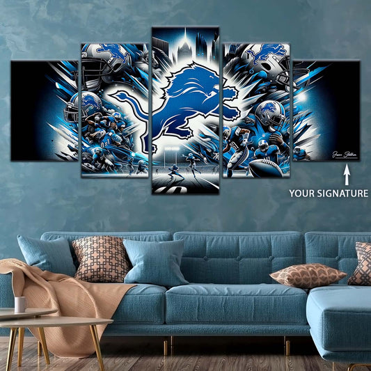 American Football Canvas Wall Art - AF5181 - Detroit Lions - NFL Super Bowl - NFL Teams