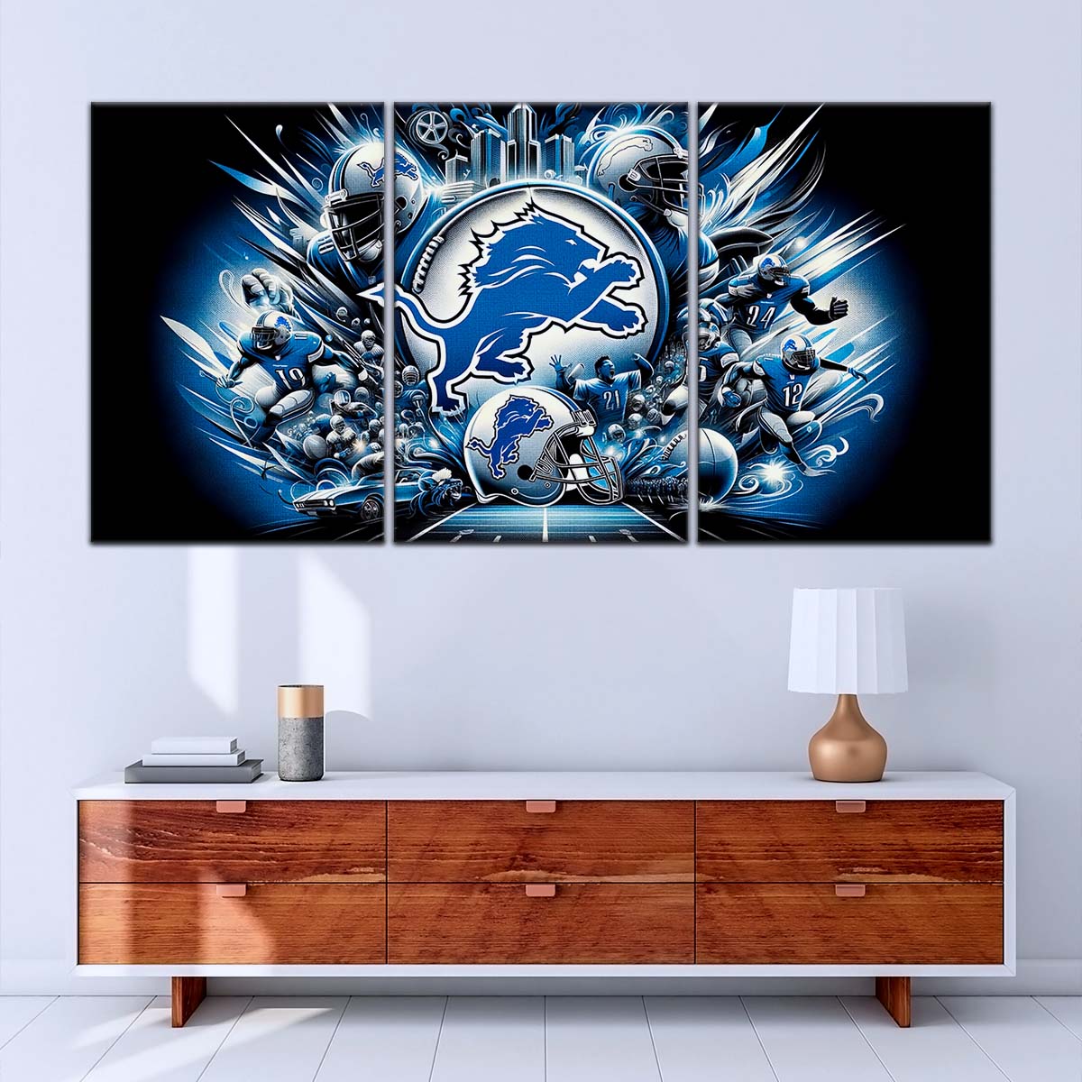 American Football Canvas Wall Art - AF5182 - Detroit Lions - NFL Super Bowl Spirit