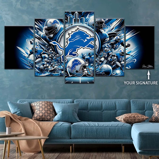 American Football Wall Art - AF5182 - Detroit Lions - NFL Super Bowl Spirit - American Football Poster - American Football Canvas