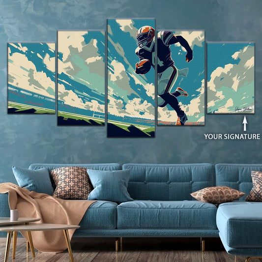 American Football Canvas Wall Art - AF5187 - Dynamic NFL Touchdown Victory