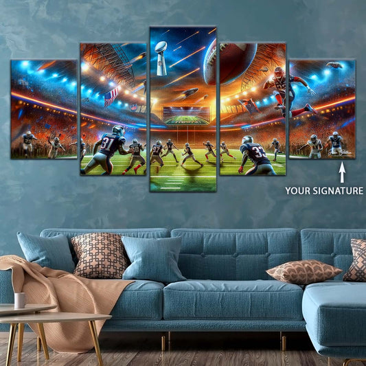 American Football Wall Art - AF5189 - Dynamic NFL Super Bowl Action - American Football Poster - American Football Canvas