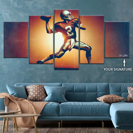 American Football Canvas Wall Art - AF5190 - Dynamic Quarterback