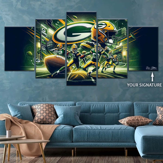 American Football Canvas Wall Art - AF5193 - Green Bay Packers - NFL Super Bowl Spirit