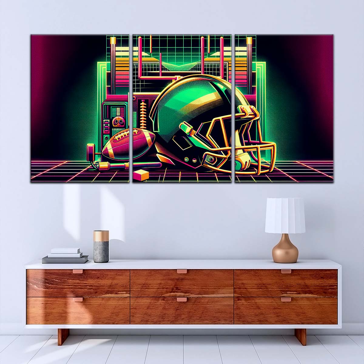 American Football Canvas Wall Art - AF5194 - Green Bay Packers Helmet - NFL Teams