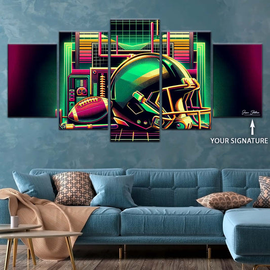 American Football Canvas Wall Art - AF5194 - Green Bay Packers Helmet - NFL Teams