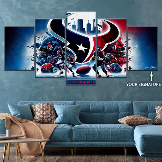 American Football Canvas Wall Art - AF5196 - Houston Texans - NFL Super Bowl Spirit