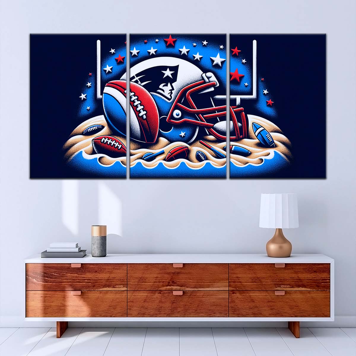 American Football Canvas Wall Art - AF5202 - New England Patriots - Ultimate Football Pride - NFL Teams