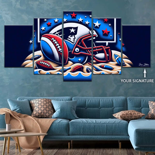American Football Canvas Wall Art - AF5202 - New England Patriots - Ultimate Football Pride - NFL Teams